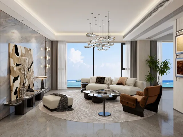 HYDE II supplied living room interior rendering